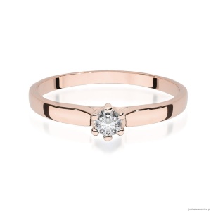 Pierścionek W222 Diament 0,15ct różowe złoto