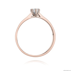 Pierścionek W222 Diament 0,15ct różowe złoto