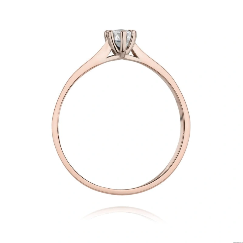 Pierścionek W222 Diament 0,15ct różowe złoto