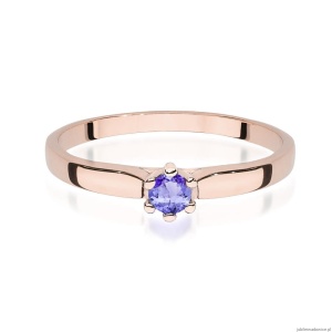Pierścionek W222 Tanzanit 0,15ct różowe złoto