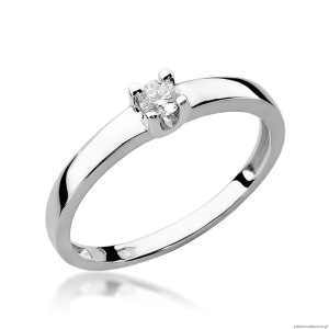 Pierścionek W225 Diament 0,12ct białe złoto