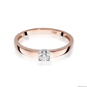 Pierścionek W225 Diament 0,12ct różowe złoto