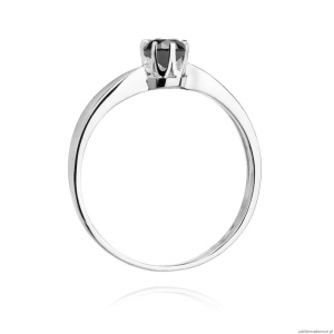 Pierścionek W228 Czarny Diament 0,30ct białe złoto