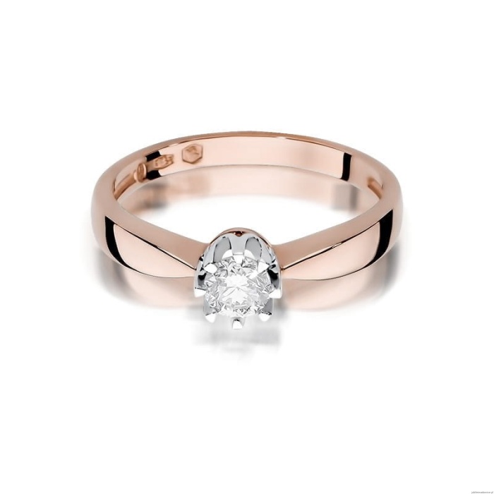 Pierścionek W228 Diament 0,25ct różowe złoto