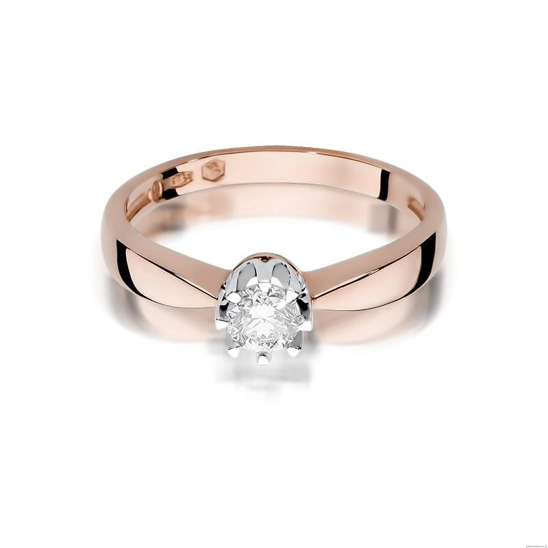 Pierścionek W228 Diament 0,25ct różowe złoto