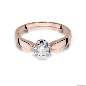 Pierścionek W228 Diament 0,50ct różowe złoto