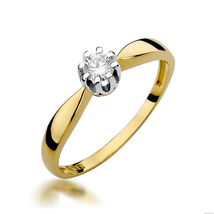 Pierścionek W228 Diament 0,20ct żółte złoto
