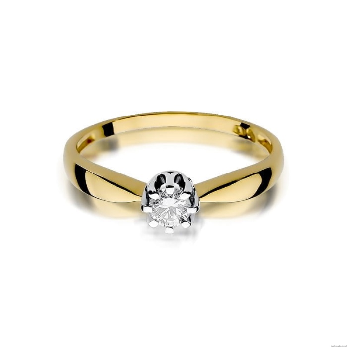 Pierścionek W228 Diament 0,20ct żółte złoto