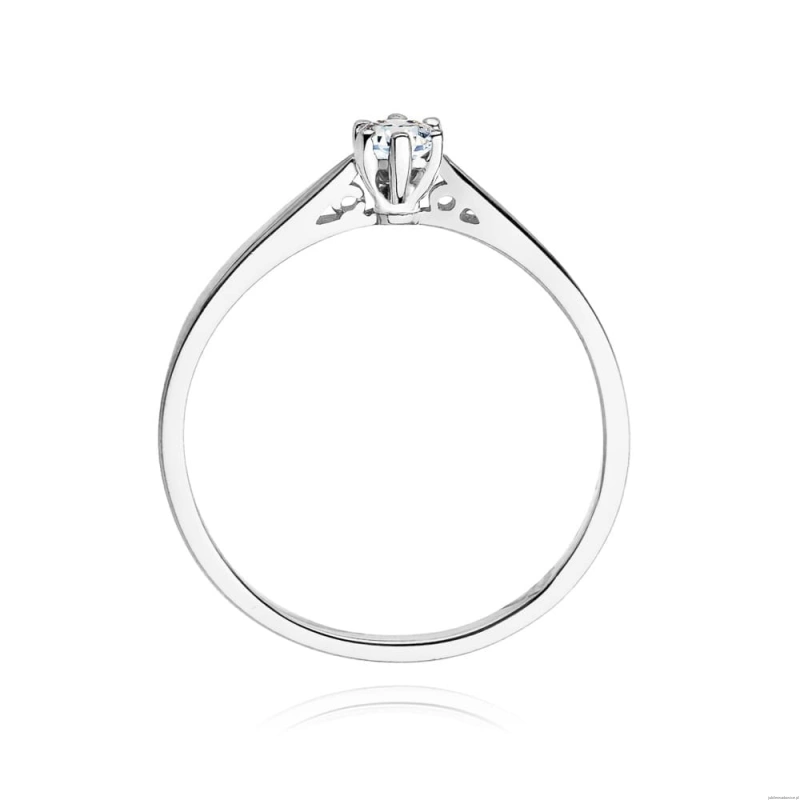 Pierścionek W229 Diament 0,12ct białe złoto