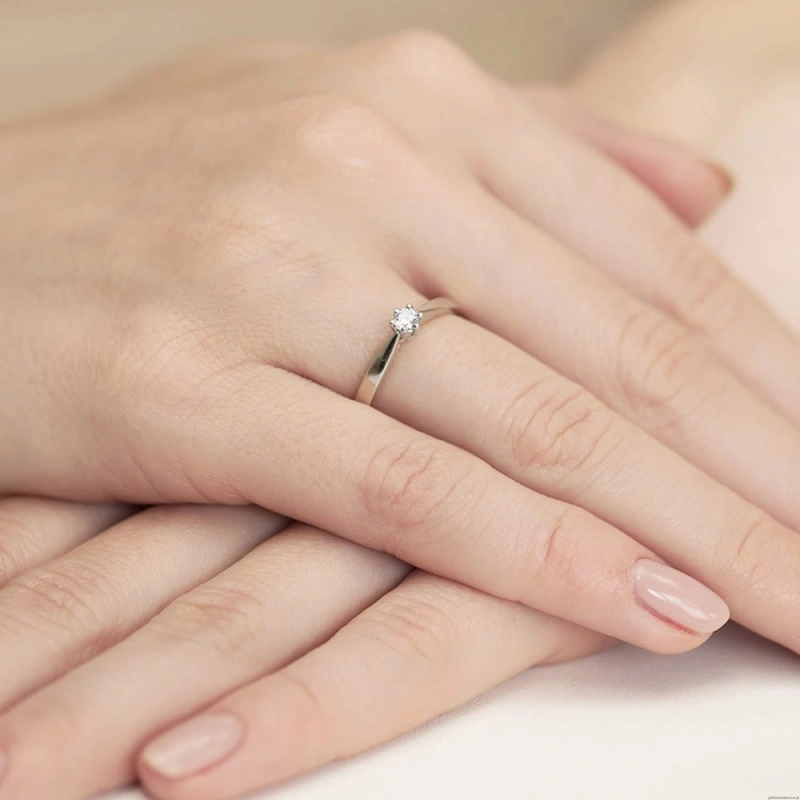 Pierścionek W229B Diament 0,20ct białe złoto