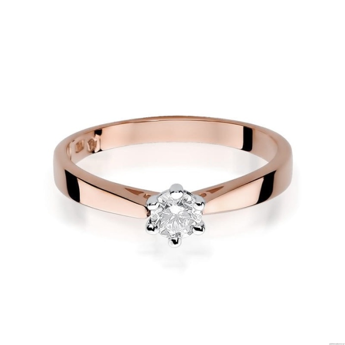 Pierścionek W229B Diament 0,20ct różowe złoto