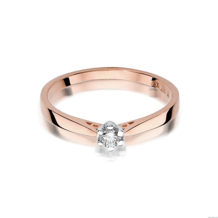 Pierścionek W229 Diament 0,12ct różowe złoto