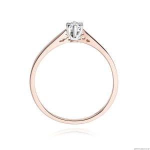 Pierścionek W229 Diament 0,12ct różowe złoto
