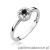 Pierścionek W238 Czarny Diament 0,12ct białe złoto
