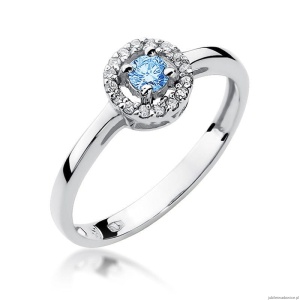 Pierścionek W238 Topaz 0,15ct białe złoto