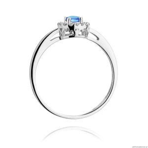 Pierścionek W238 Topaz 0,15ct białe złoto