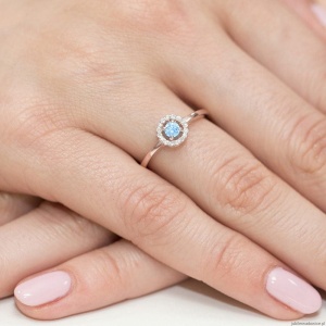 Pierścionek W238 Topaz 0,15ct różowe złoto