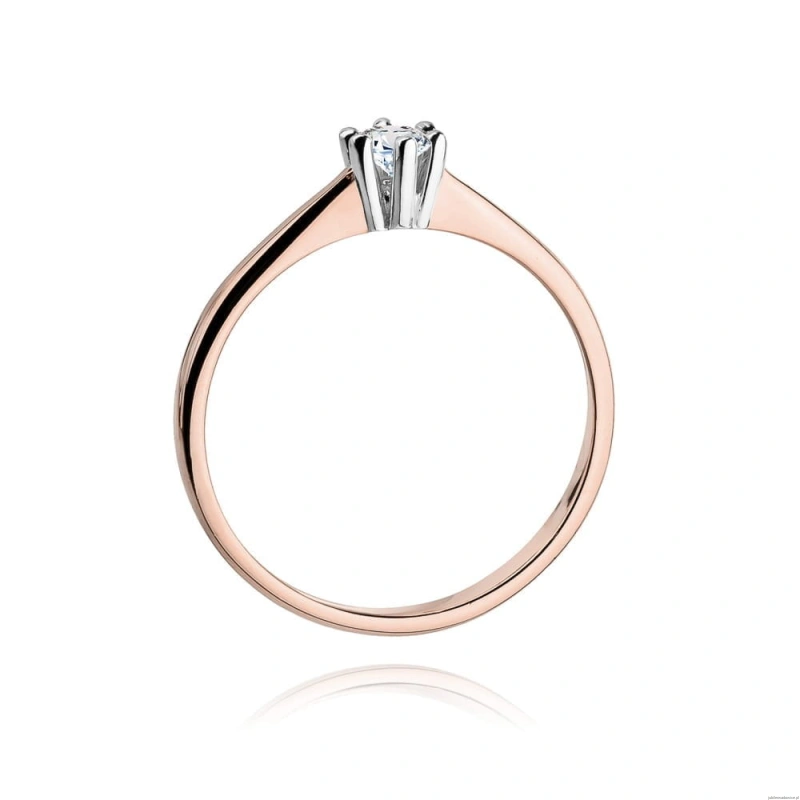 Pierścionek W256 Diament 0,20ct różowe złoto