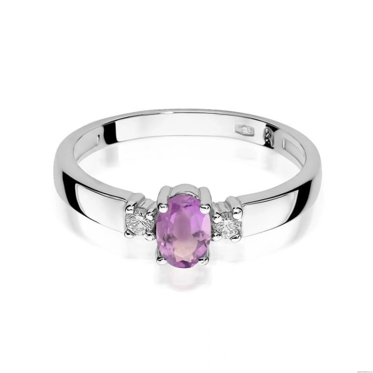 Pierścionek W264 Ametyst 0,40ct białe złoto