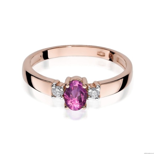 Pierścionek W264 Różowy Szafir 0,45ct różowe złoto