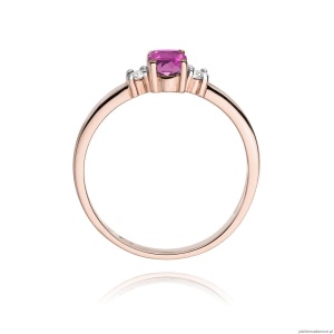 Pierścionek W264 Różowy Szafir 0,45ct różowe złoto