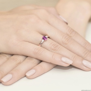 Pierścionek W264 Różowy Szafir 0,45ct różowe złoto