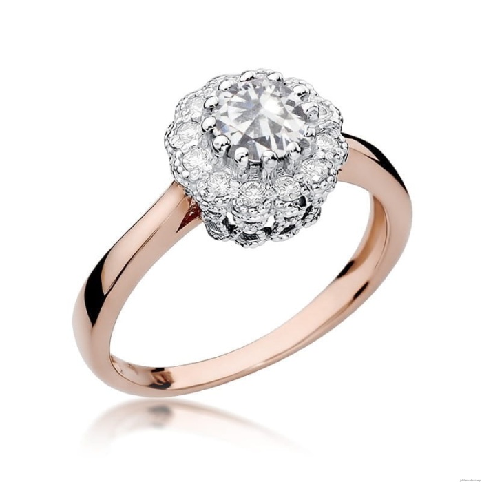 Pierścionek W284 Biały Szafir 0,60ct różowe złoto