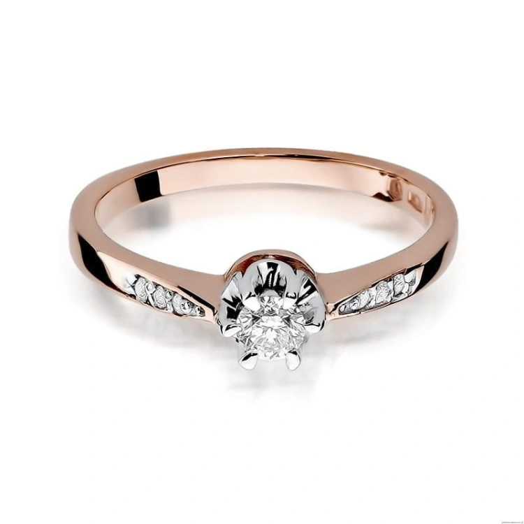 Pierścionek W291 Diament 0,23ct różowe złoto