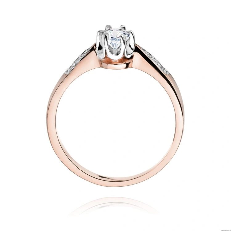 Pierścionek W291 Diament 0,23ct różowe złoto