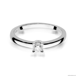 Pierścionek W292 Diament 0,15ct białe złoto