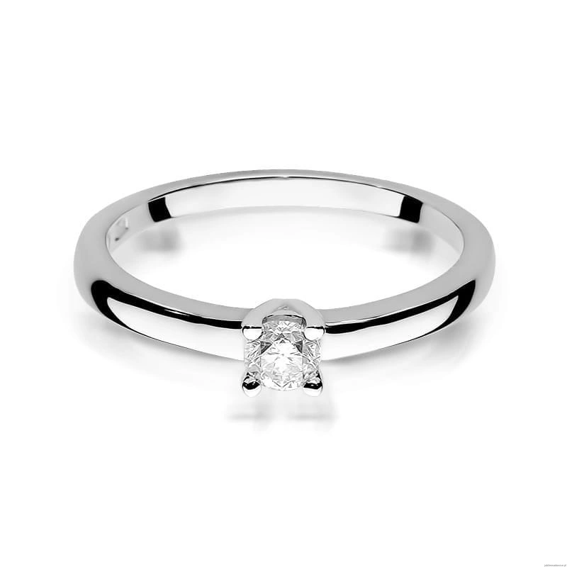 Pierścionek W292 Diament 0,15ct białe złoto