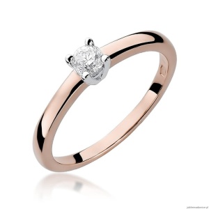 Pierścionek W292 Diament 0,25ct różowe złoto