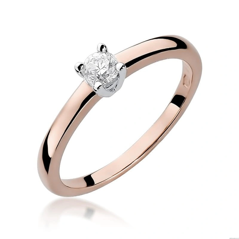 Pierścionek W292 Diament 0,25ct różowe złoto