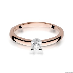 Pierścionek W292 Diament 0,25ct różowe złoto
