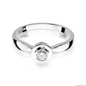 Pierścionek W294 Diament 0,25ct białe złoto