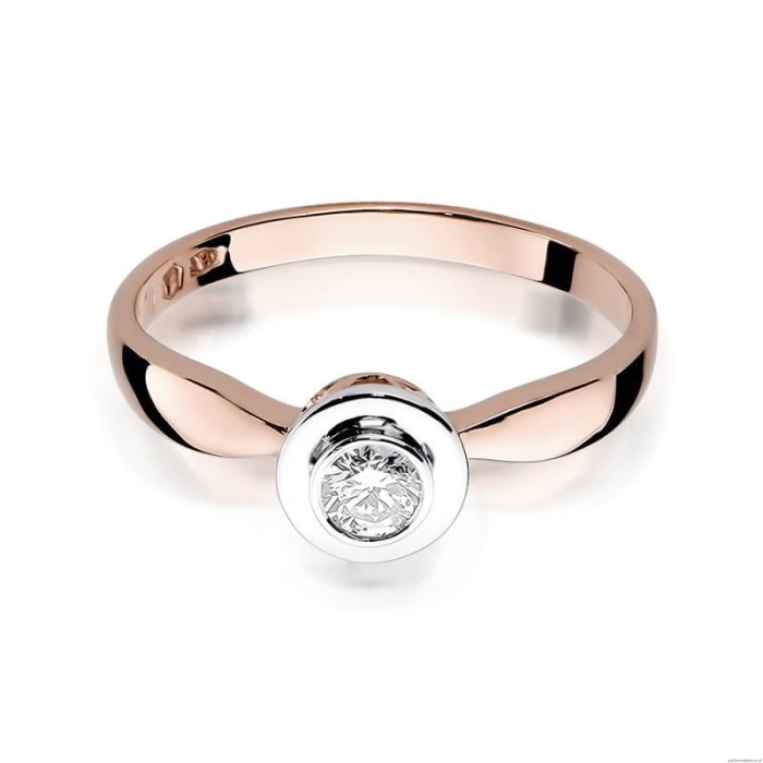 Pierścionek W294 Diament 0,25ct różowe złoto