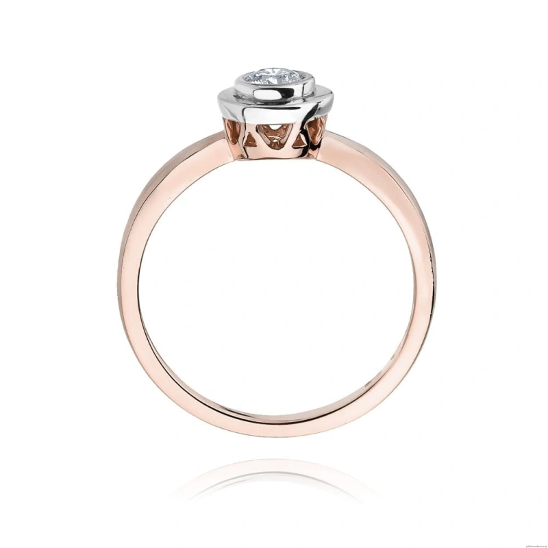 Pierścionek W294 Diament 0,25ct różowe złoto