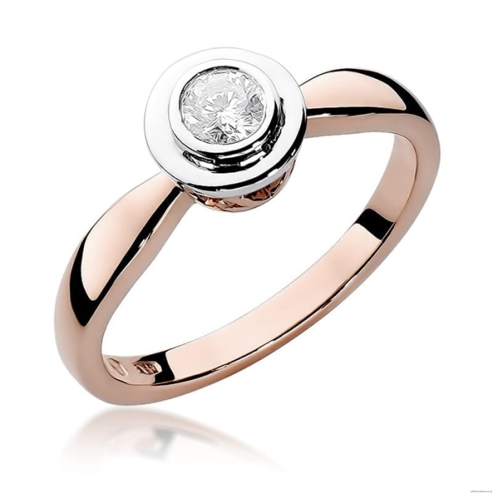 Pierścionek W294 Diament 0,30ct różowe złoto