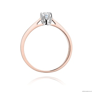 Pierścionek W295 Diament 0,15ct różowe złoto