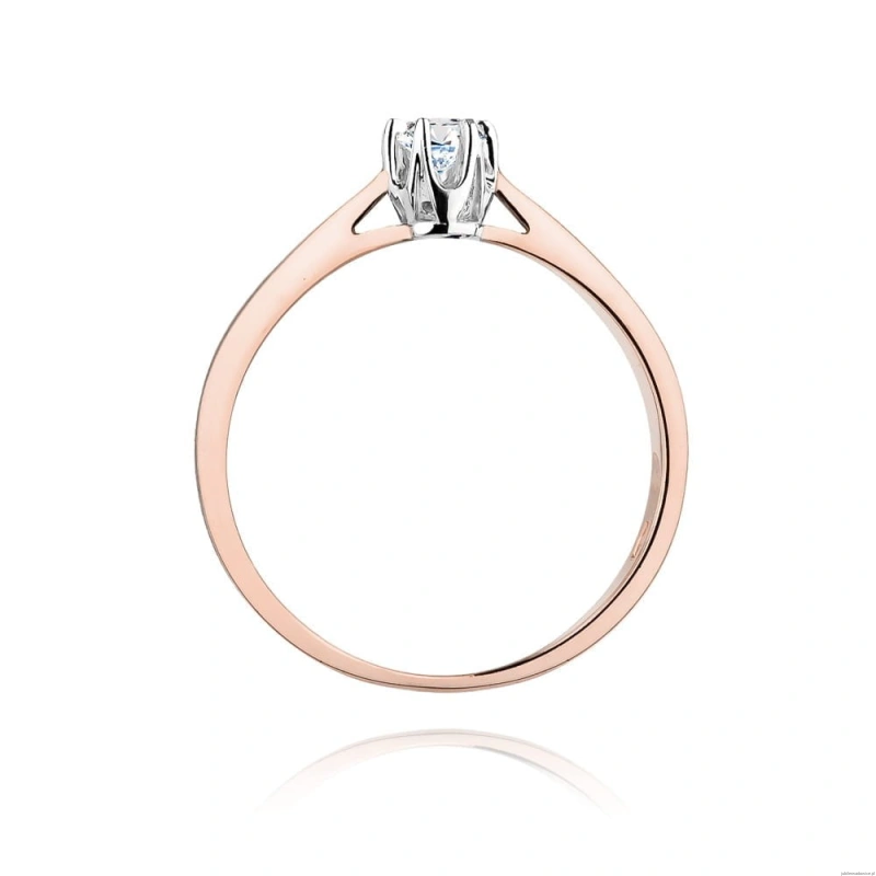 Pierścionek W295 Diament 0,15ct różowe złoto