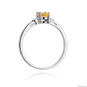 Pierścionek W301 Cytryn 0,60ct żołte złoto