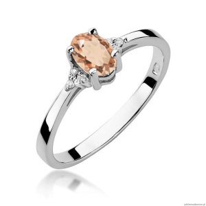 Pierścionek W301 Morganit 0,40ct białe złoto
