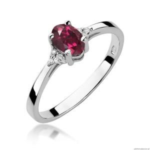 Pierścionek W301 Rodolit 0,50ct białe złoto