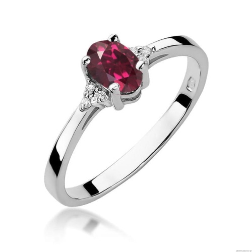 Pierścionek W301 Rodolit 0,50ct białe złoto