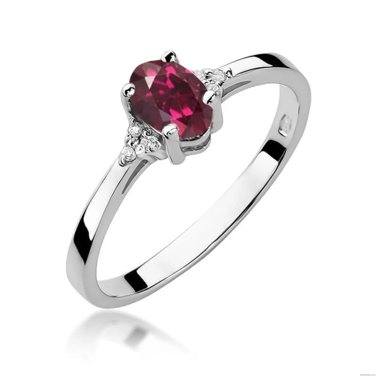 Pierścionek W301 Rodolit 0,50ct białe złoto