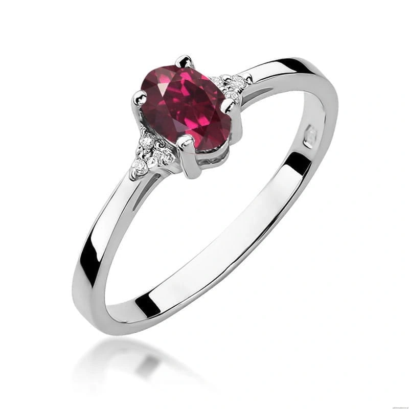 Pierścionek W301 Rodolit 0,50ct białe złoto