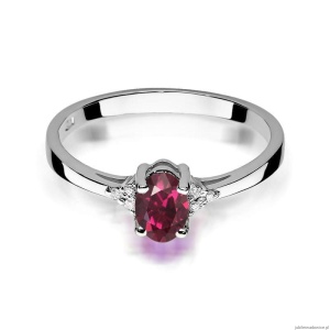Pierścionek W301 Rodolit 0,50ct białe złoto
