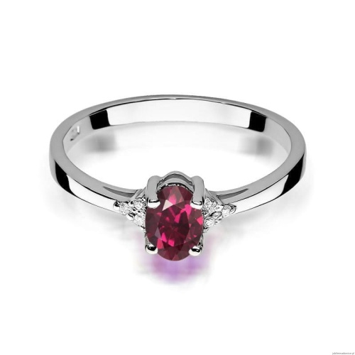 Pierścionek W301 Rodolit 0,50ct białe złoto