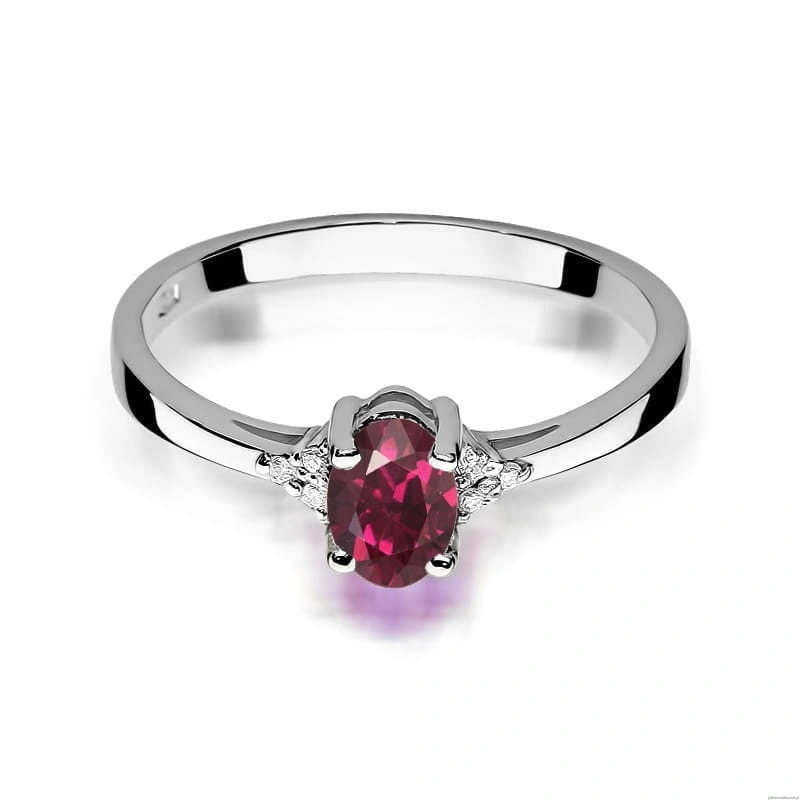Pierścionek W301 Rodolit 0,50ct białe złoto