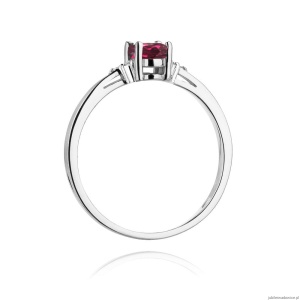Pierścionek W301 Rodolit 0,50ct białe złoto